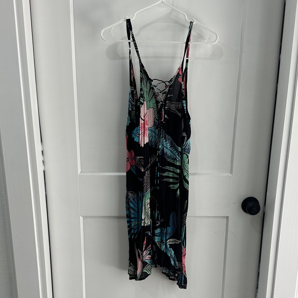 Lagaci Black and Green Patterned Dress